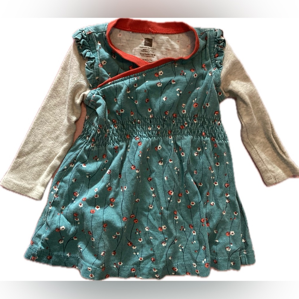 EUC Tea Collection Floral Wrap Long Sleeve Dress